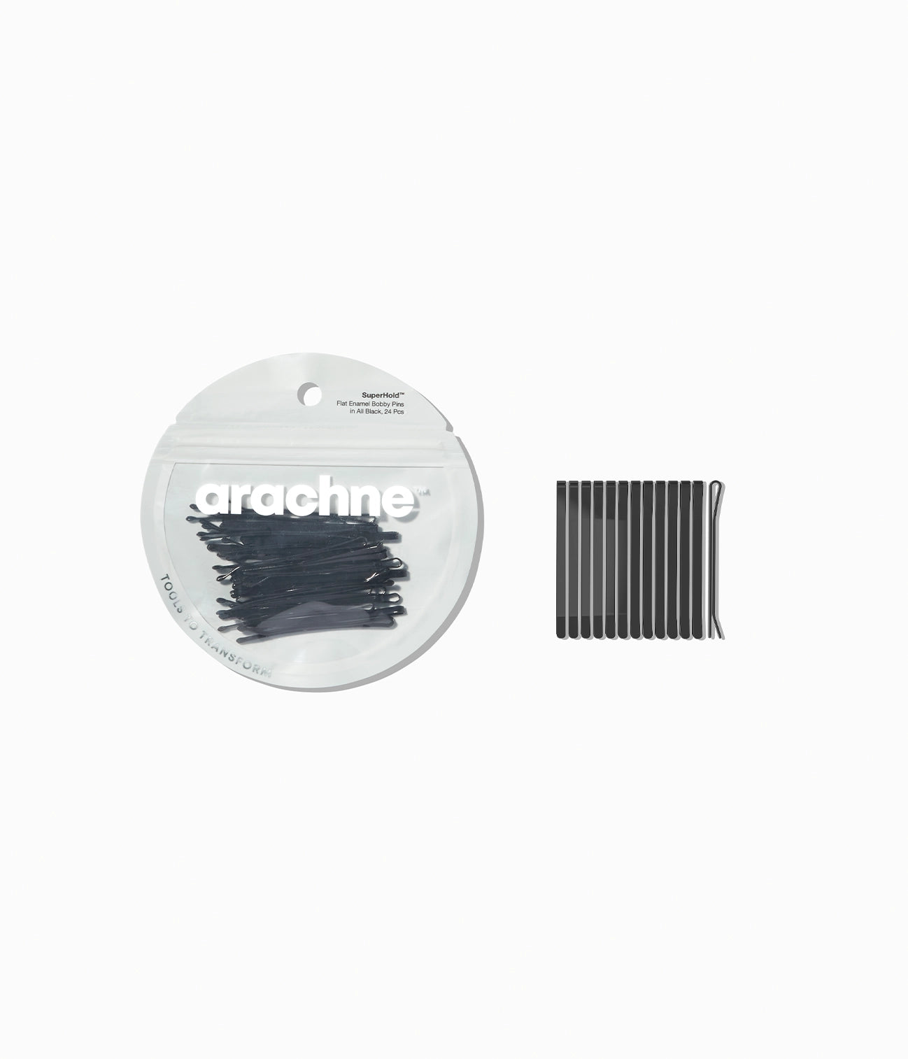 SuperHold™ Flat Enamel Bobby Pins in All Black, 24 Pcs