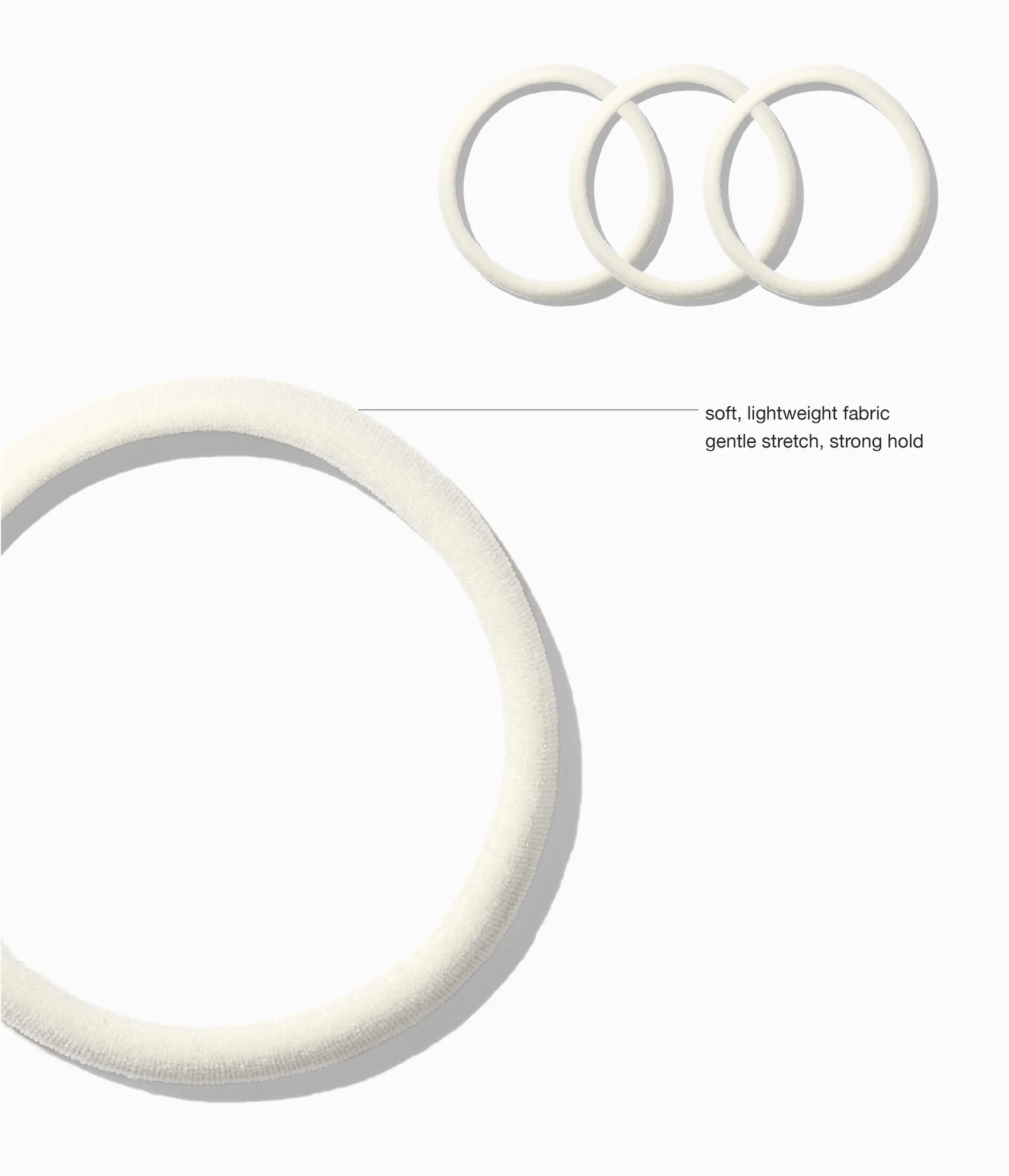 StretchDEFY™ Super-Soft & Hyper-Hold Hairties in Icy Platinum, 12 Pcs