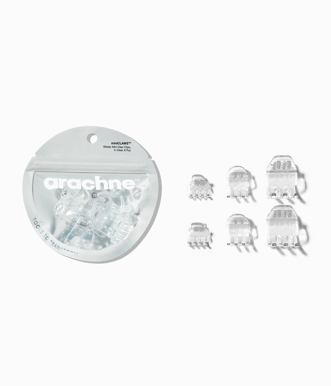 miniCLAWS™ Glossy Mini Claw Clips in All Black, 6 Pcs