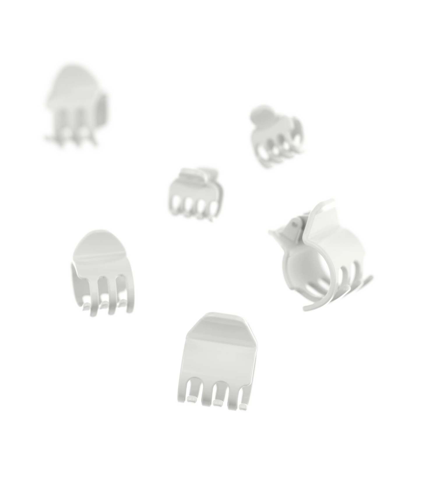 miniCLAWS™ Glossy Mini Claw Clips in Silver Fox, 6 Pcs