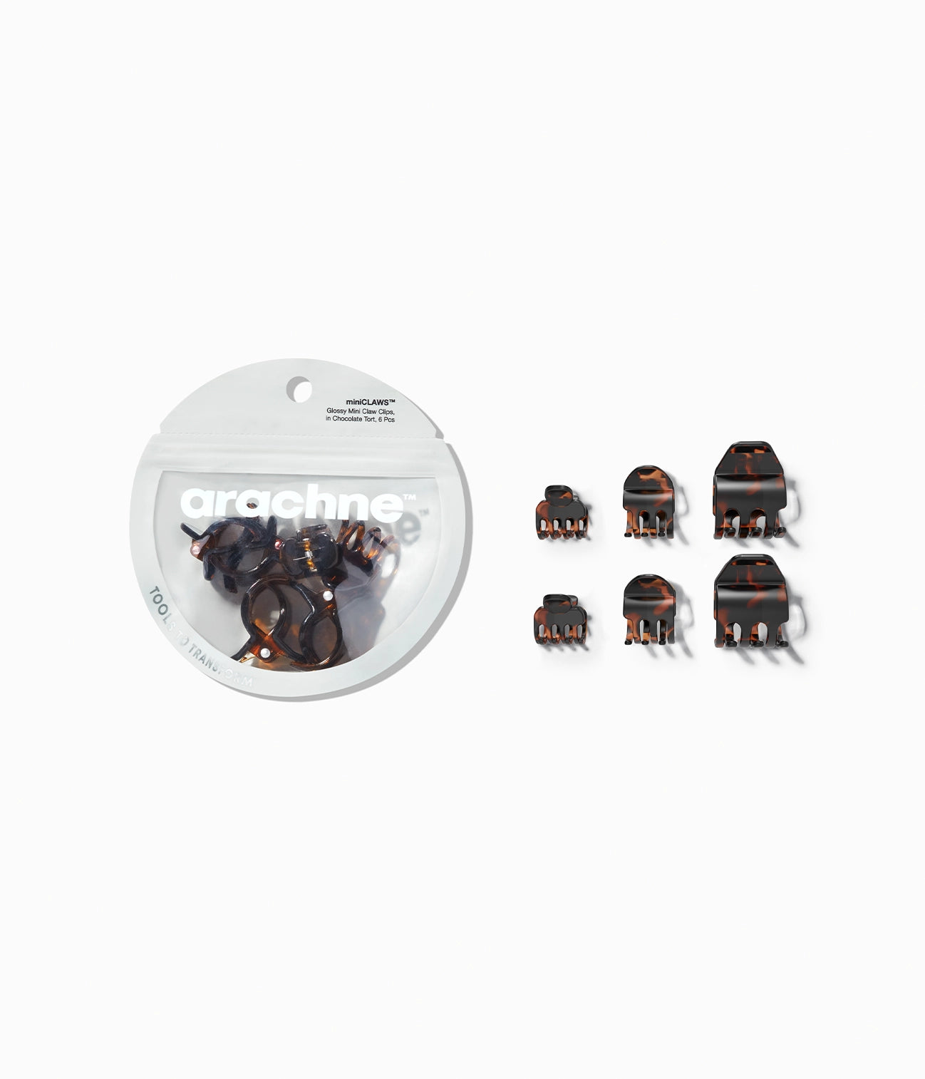miniCLAWS™ Glossy Mini Claw Clips in Chocolate Tort,  6 Pcs