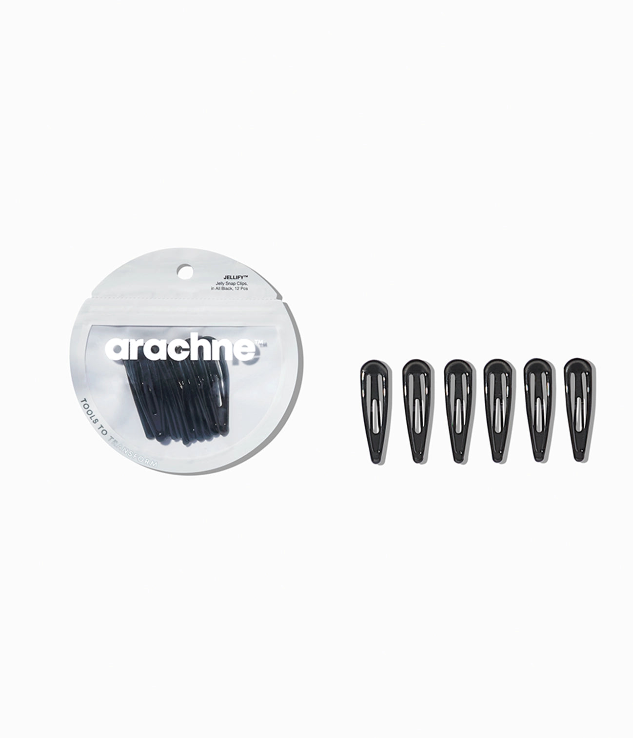 JELLIFY™ Jelly Snap Clips in All Black, 12 Pcs