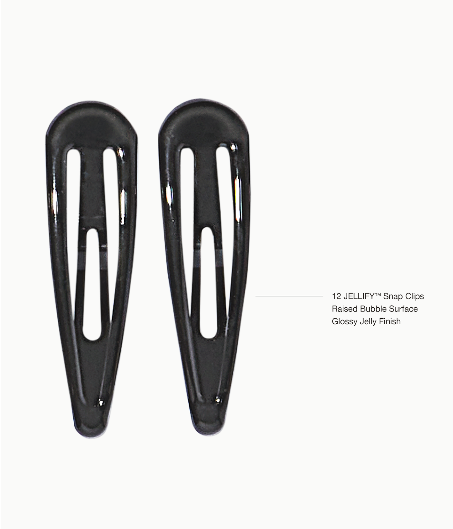 JELLIFY™ Jelly Snap Clips in All Black, 12 Pcs