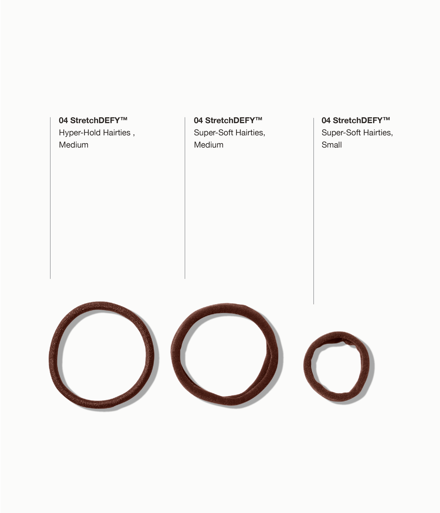 StretchDEFY™ Super-Soft & Hyper-Hold Hairties in Chocolate Glaze, 12 Pcs
