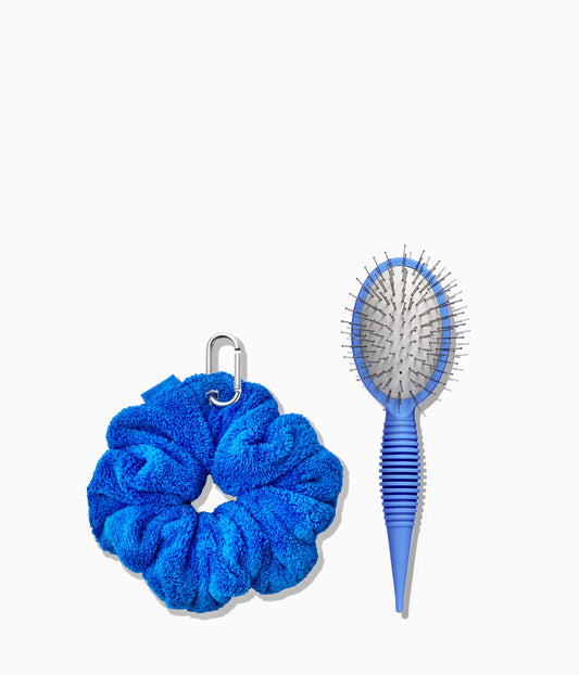 MINI RootRenew™ Bundle Scalp Therapy Hairbrush with RainDrop Scrunchie, 2 Pcs