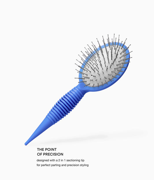 MINI RootRenew™ Scalp Therapy, Charcoal-Detox Hairbrush in Blue Curaçao