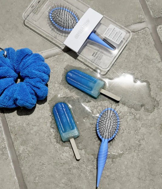 MINI RootRenew™ Bundle Scalp Therapy Hairbrush with RainDrop Scrunchie, 2 Pcs