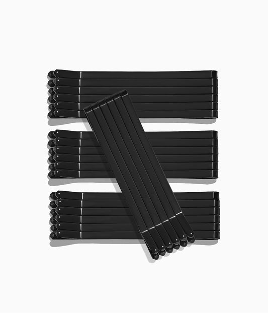 SuperHold™ Flat Enamel Bobby Pins in All Black, 24 Pcs