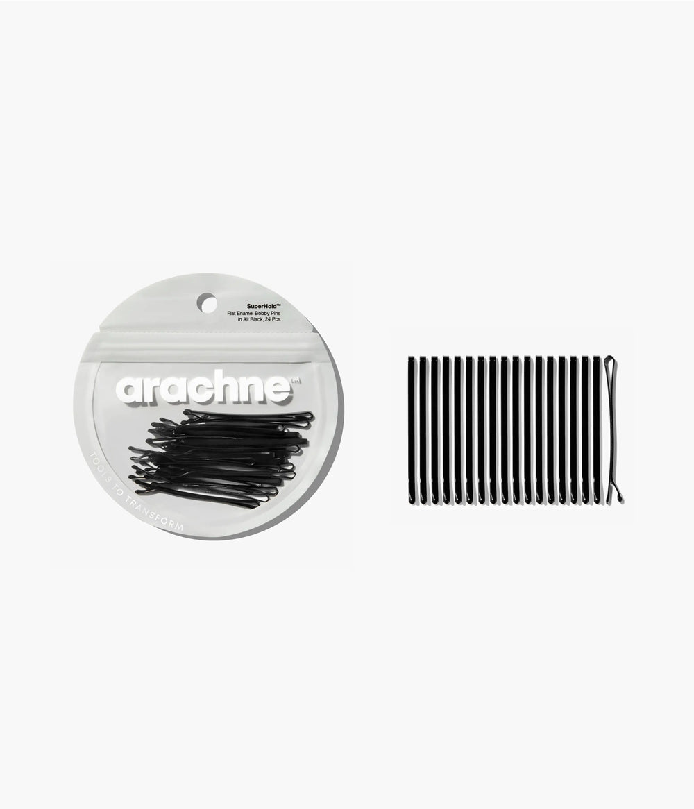 SuperHold™ Flat Enamel Bobby Pins in All Black, 24 Pcs