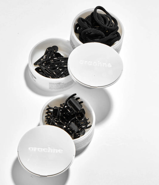 StretchDEFY™  Super-Soft & Hyper-Hold Hairties in All Black, 12 Pcs