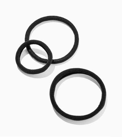StretchDEFY™  Super-Soft & Hyper-Hold Hairties in All Black, 12 Pcs