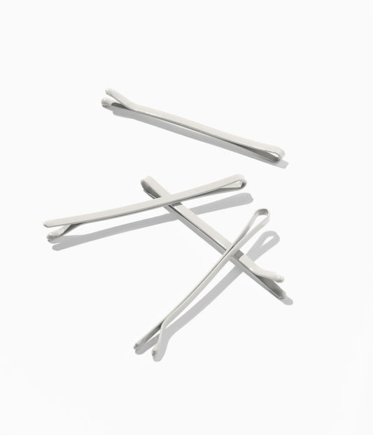 SuperHold™ Flat Enamel Bobby Pins in Silver Fox, 24 Pcs