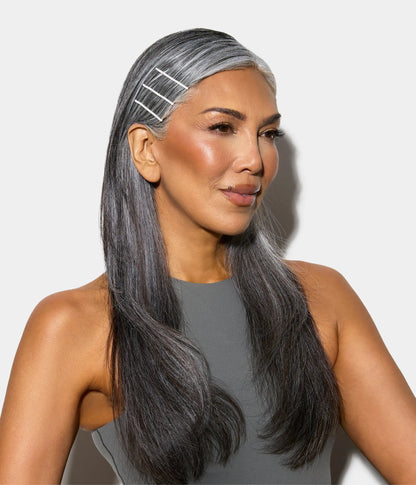 SuperHold™ Flat Enamel Bobby Pins in Silver Fox, 24 Pcs