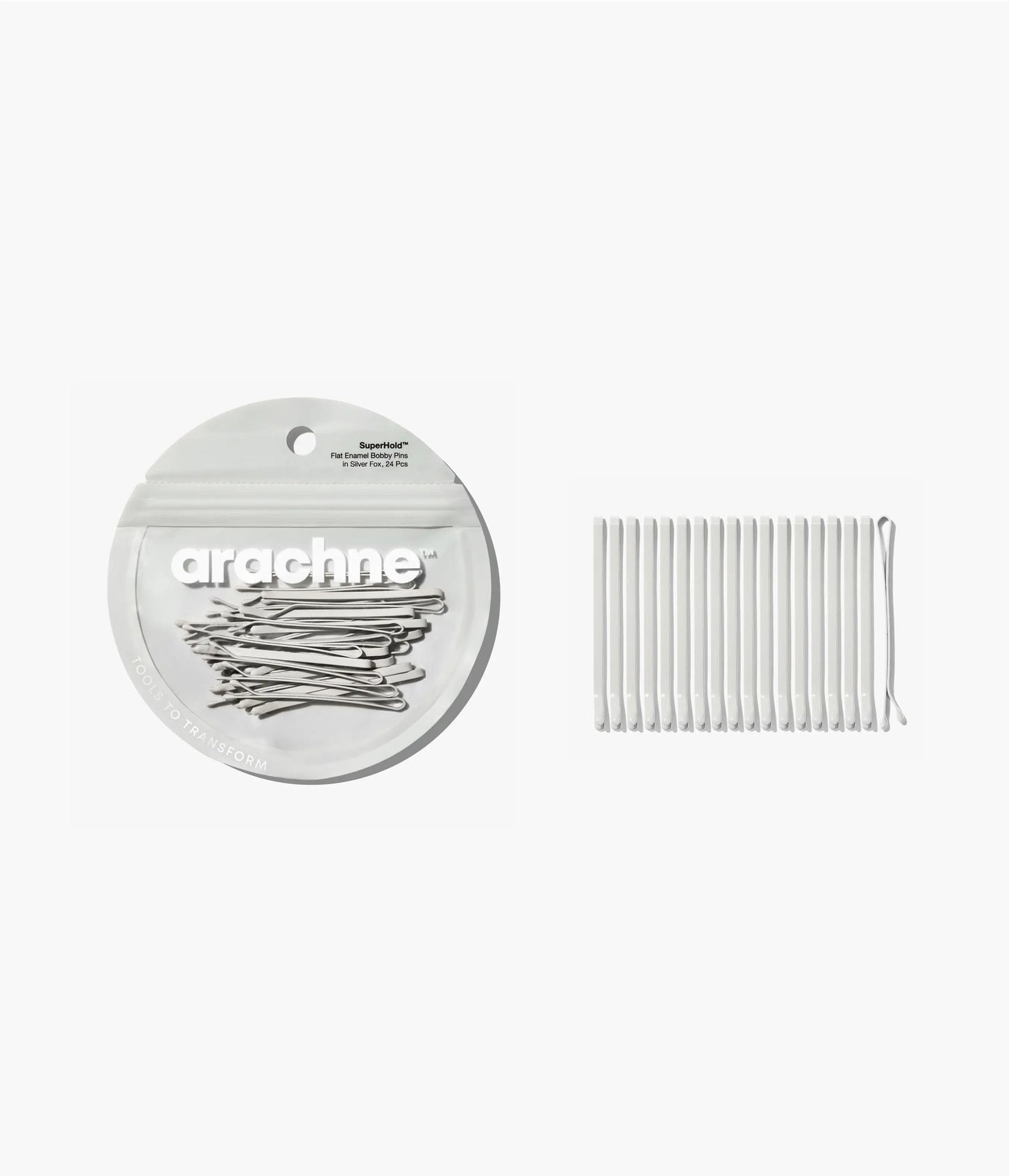 SuperHold™ Flat Enamel Bobby Pins in Silver Fox, 24 Pcs