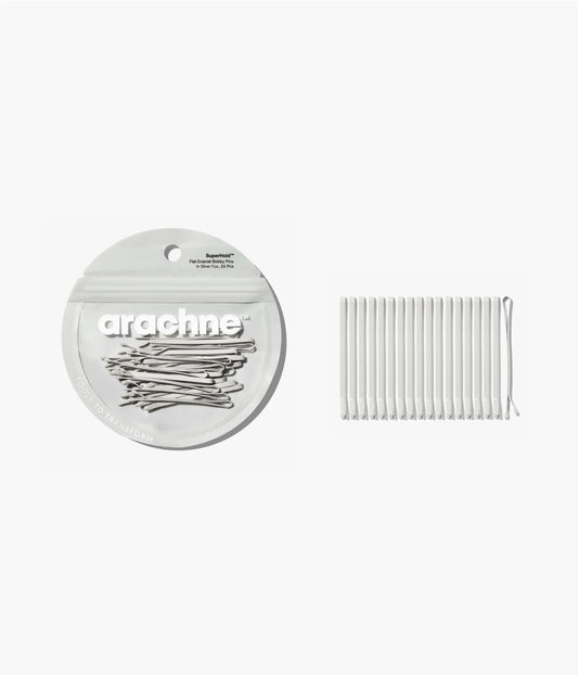 SuperHold™ Flat Enamel Bobby Pins in Silver Fox, 24 Pcs
