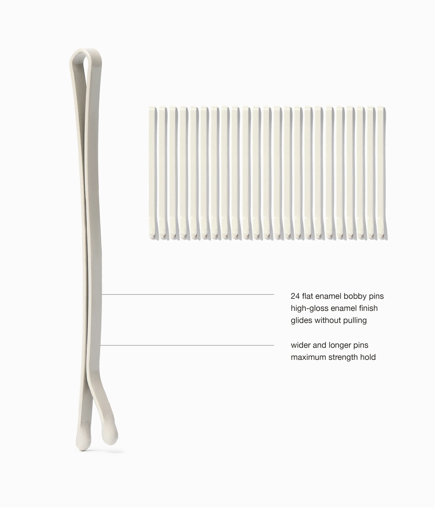 SuperHold™ Flat Enamel Bobby Pins Icy Platinum, 24 Pcs