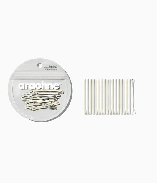 SuperHold™ Flat Enamel Bobby Pins Icy Platinum, 24 Pcs