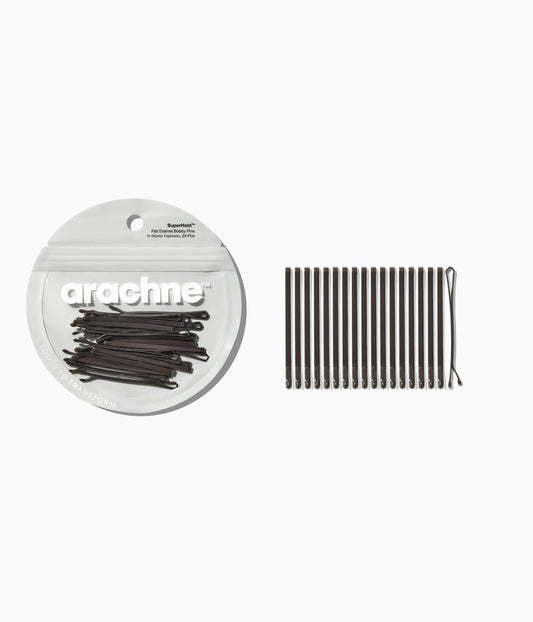 SuperHold™ Flat Enamel Bobby Pins in Glossy Espresso, 24 Pcs