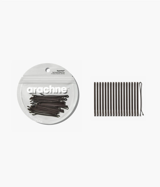 SuperHold™ Flat Enamel Bobby Pins in Glossy Espresso, 24 Pcs