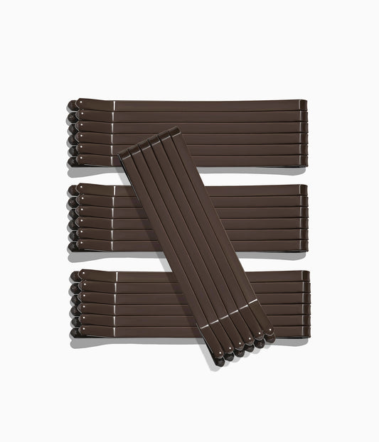 SuperHold™ Flat Enamel Bobby Pins in Glossy Espresso, 24 Pcs