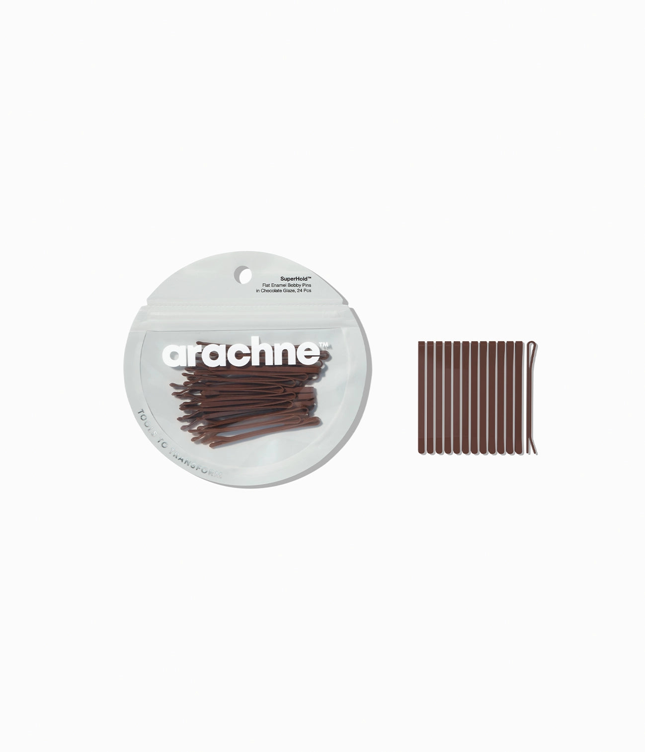 SuperHold™  Flat Enamel Bobby Pins in Chocolate Glaze, 24 Pcs