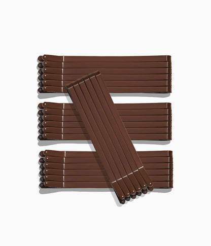 SuperHold™ Flat Enamel Bobby Pins in Chocolate Glaze, 24 Pcs