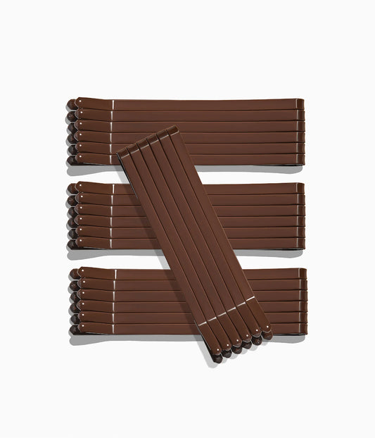 SuperHold™ Flat Enamel Bobby Pins in Chocolate Glaze, 24 Pcs