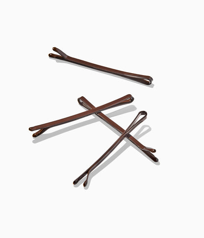 SuperHold™ Flat Enamel Bobby Pins in Chocolate Glaze, 24 Pcs
