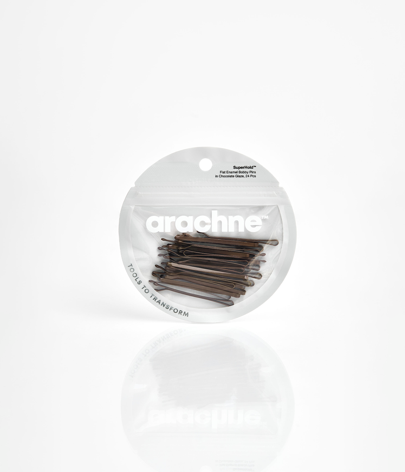 SuperHold™  Flat Enamel Bobby Pins in Chocolate Glaze, 24 Pcs