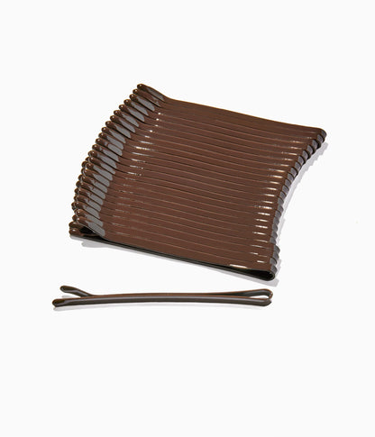 SuperHold™ Flat Enamel Bobby Pins in Chocolate Glaze, 24 Pcs
