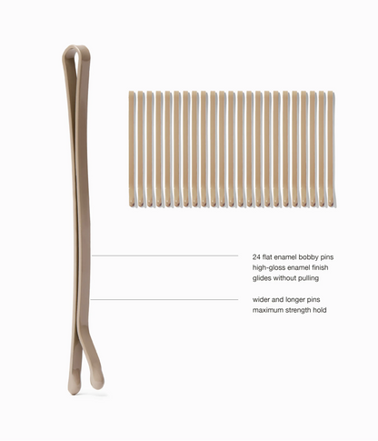 SuperHold™ Flat Enamel Bobby Pins  in Hazelnut Honey, 24 Pcs