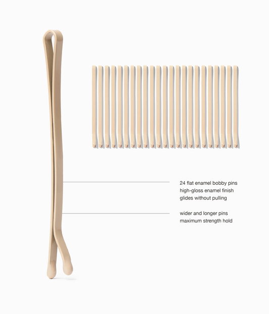 SuperHold™ Flat Enamel Bobby Pins in Vanilla Chai, 24 Pcs