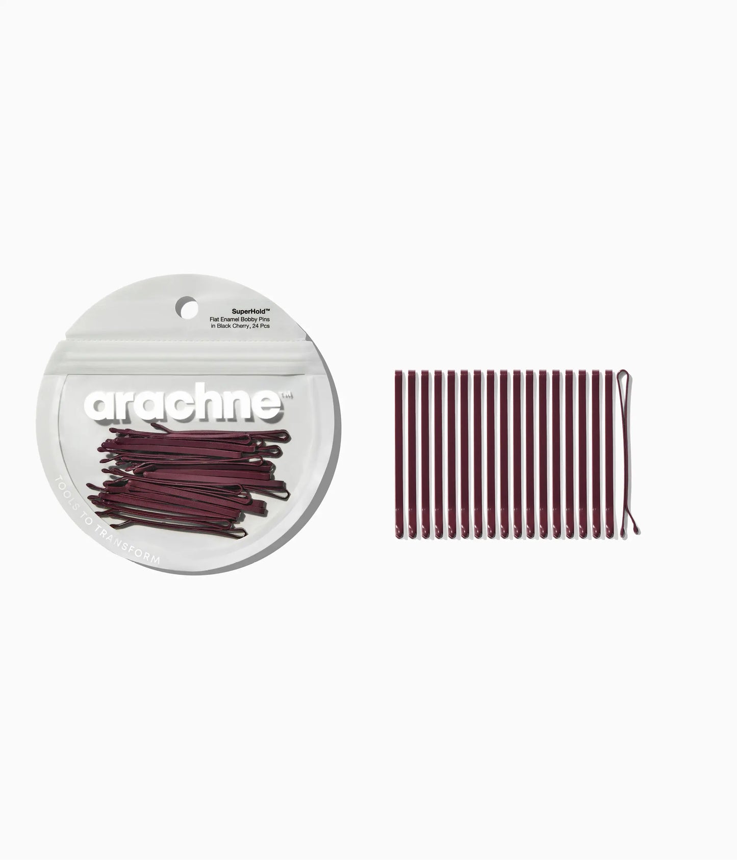 SuperHold™ Flat Enamel Bobby Pins in Black Cherry, 24 Pcs