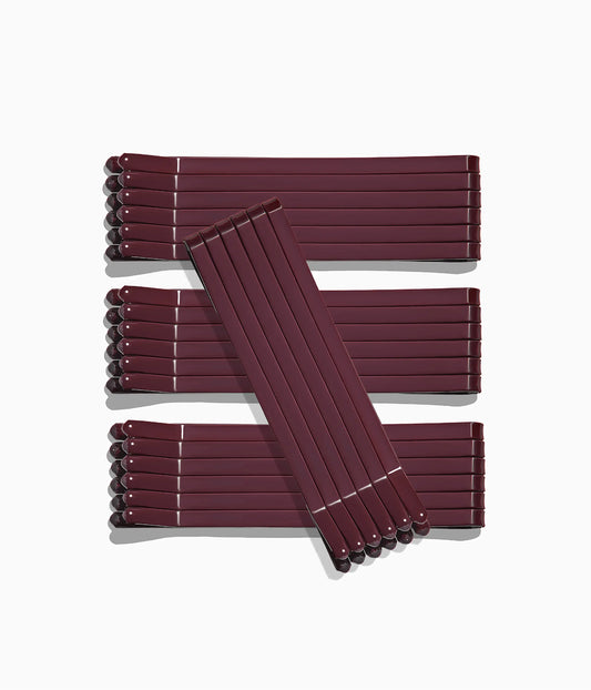 SuperHold™ Flat Enamel Bobby Pins in Black Cherry, 24 Pcs
