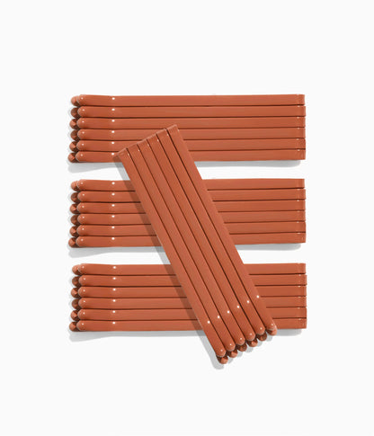 SuperHold™ Flat Enamel Bobby  Pins in Ginger Root, 24 Pcs