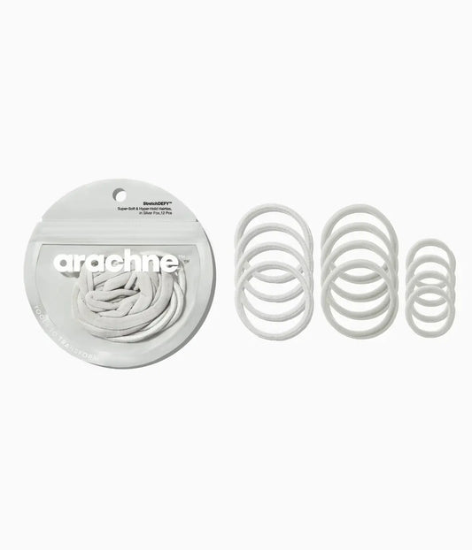 StretchDEFY™ Super-Soft & Hyper-Hold  Hairties in Silver Fox, 12 Pcs