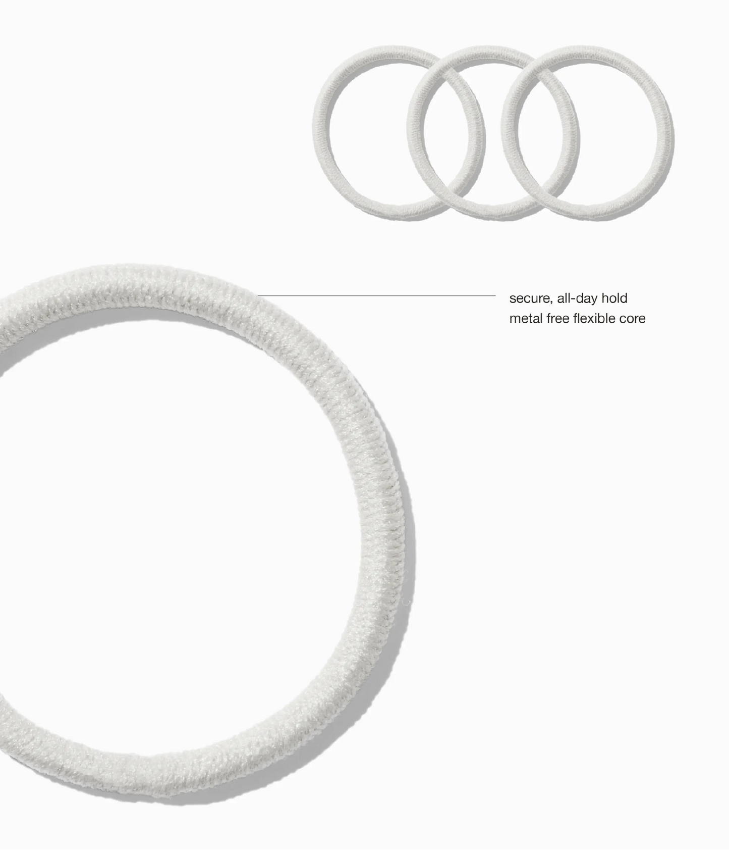 StretchDEFY™ Super-Soft & Hyper-Hold  Hairties in Silver Fox, 12 Pcs