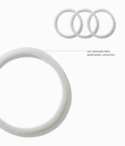 StretchDEFY™ Super-Soft & Hyper-Hold  Hairties in Silver Fox, 12 Pcs