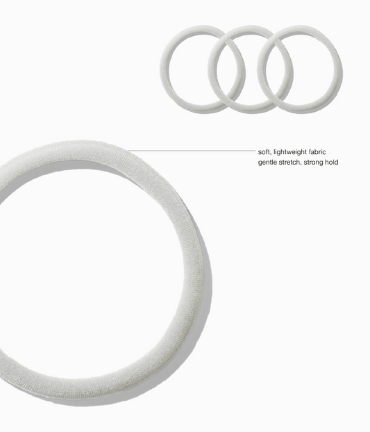 StretchDEFY™ Super-Soft & Hyper-Hold  Hairties in Silver Fox, 12 Pcs