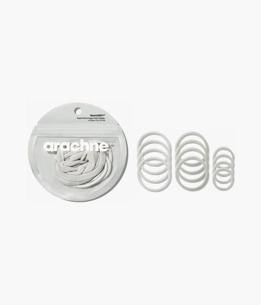 StretchDEFY™ Super-Soft & Hyper-Hold  Hairties in Silver Fox, 12 Pcs