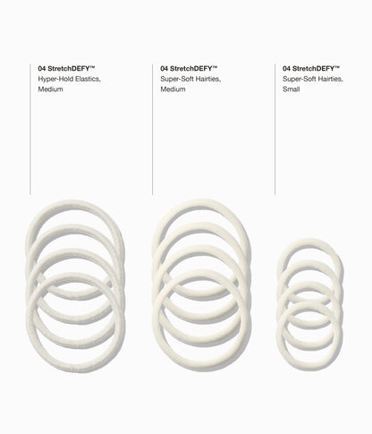 StretchDEFY™ Super-Soft & Hyper-Hold  Hairties in Icy Platinum, 12 Pcs