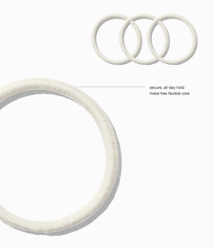 StretchDEFY™ Super-Soft & Hyper-Hold  Hairties in Icy Platinum, 12 Pcs