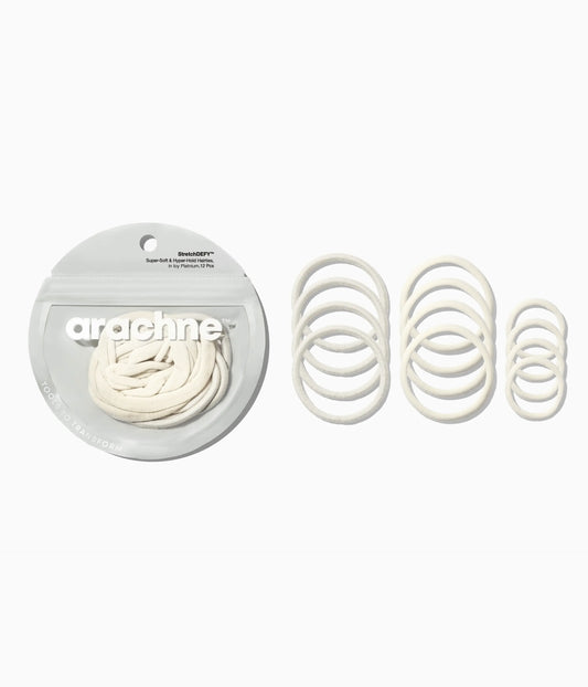 StretchDEFY™ Super-Soft & Hyper-Hold  Hairties in Icy Platinum, 12 Pcs