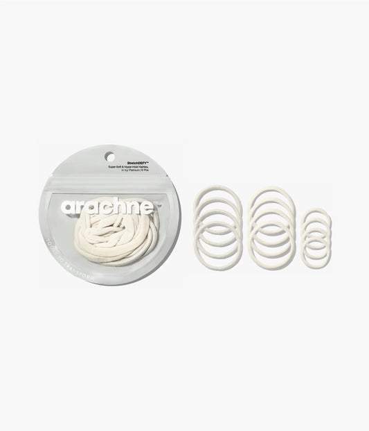 StretchDEFY™ Super-Soft & Hyper-Hold  Hairties in Icy Platinum, 12 Pcs