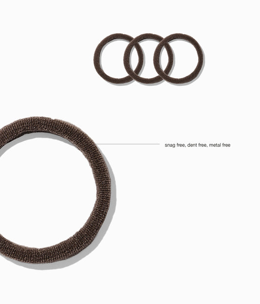 StretchDEFY™ Super-Soft & Hyper-Hold  Hairties in Glossy Espresso, 12 Pcs