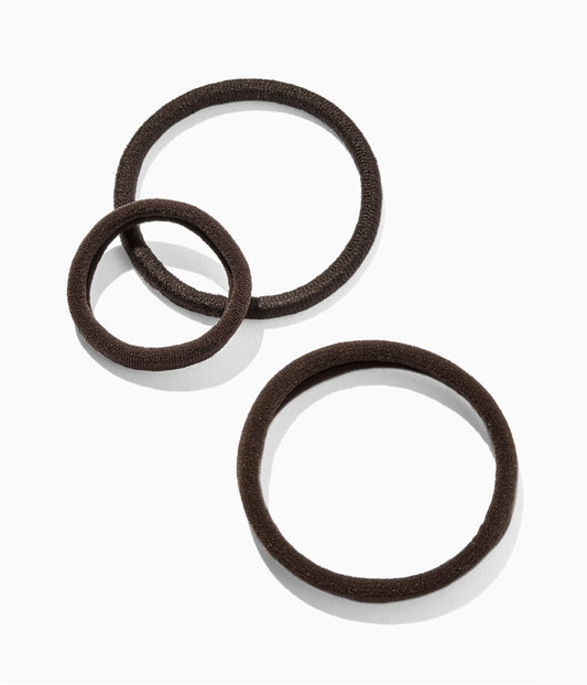StretchDEFY™ Super-Soft & Hyper-Hold  Hairties in Glossy Espresso, 12 Pcs