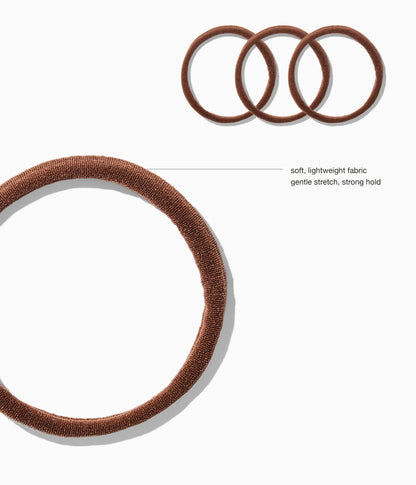 StretchDEFY™  Super-Soft & Hyper-Hold Hairties in Chocolate Glaze, 12 Pcs