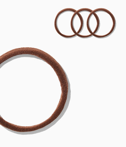 StretchDEFY™  Super-Soft & Hyper-Hold Hairties in Chocolate Glaze, 12 Pcs