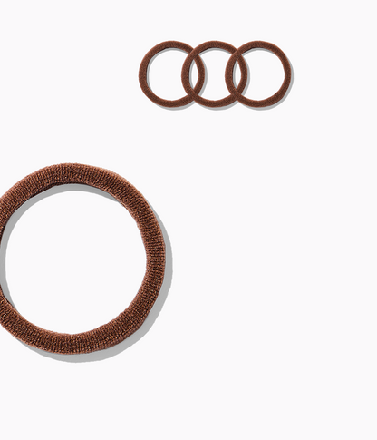 StretchDEFY™  Super-Soft & Hyper-Hold Hairties in Chocolate Glaze, 12 Pcs