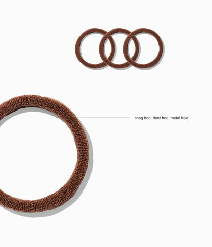 StretchDEFY™  Super-Soft & Hyper-Hold Hairties in Chocolate Glaze, 12 Pcs